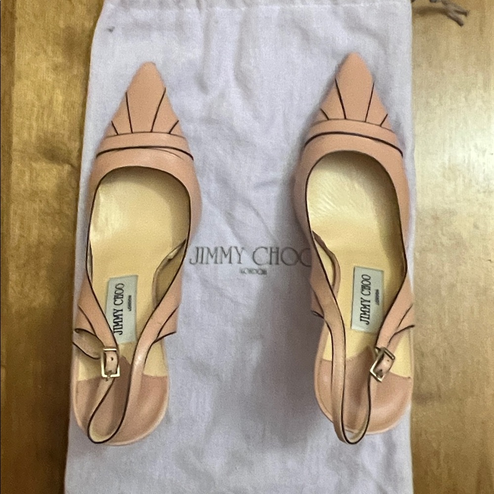 Vintage Jimmy Choo Blush Pink Leather Heels
